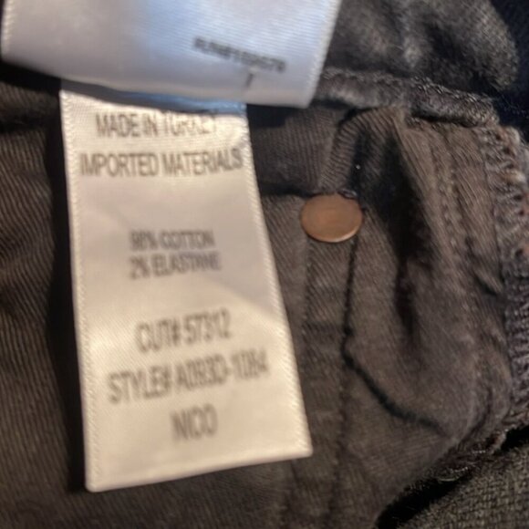 NWT AGOLDE “Nico” high rise slim fit 5 pocket Zip fly faded soft black jeans 24 - Picture 4 of 4